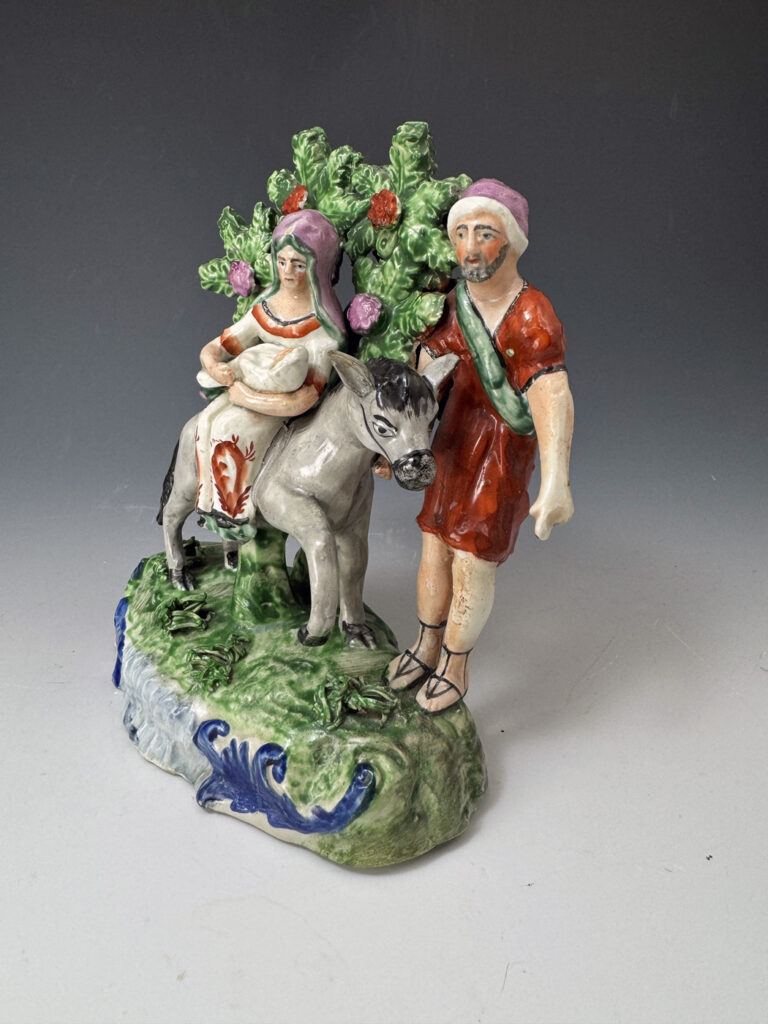 Staffordshire Pottery Pearlware Bocage Figure Of The Flight To Egypt