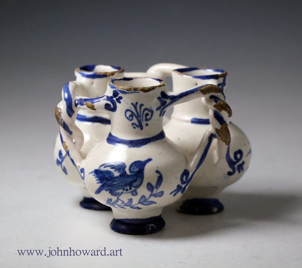 English early delftware fuddling cup London 1630-1650 exceptional ...