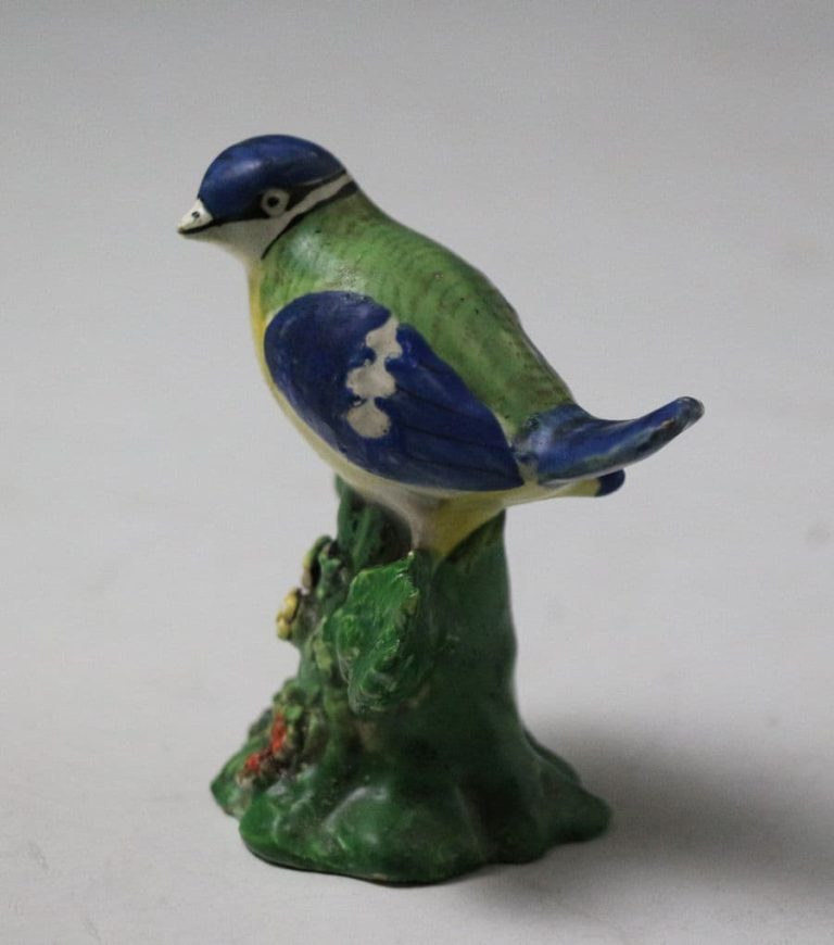 Staffordshire Pottery Bird Whistle With Bocage Leaf Antique Period 