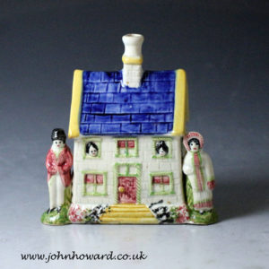 Prattware cottage money box Mexborough Pottery Yorkshire England early 19th century