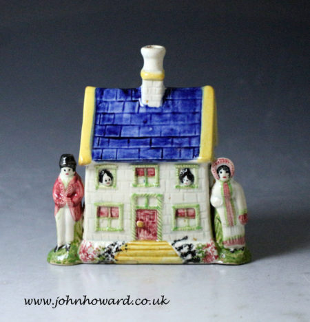 Prattware cottage money box Mexborough Pottery Yorkshire England early 19th century