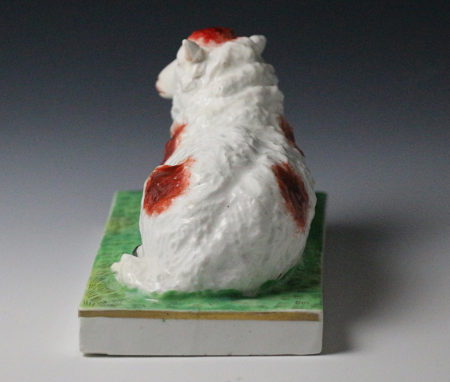 Staffordshire figure of a ewe on oblong base, English early 19th century period