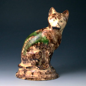 staffordshire pottery figure of a cat