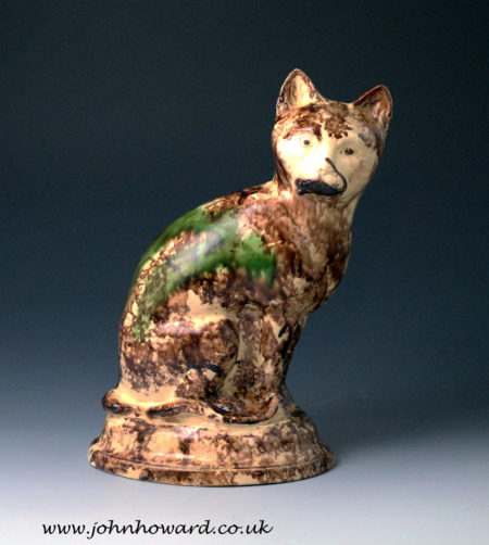 staffordshire pottery figure of a cat