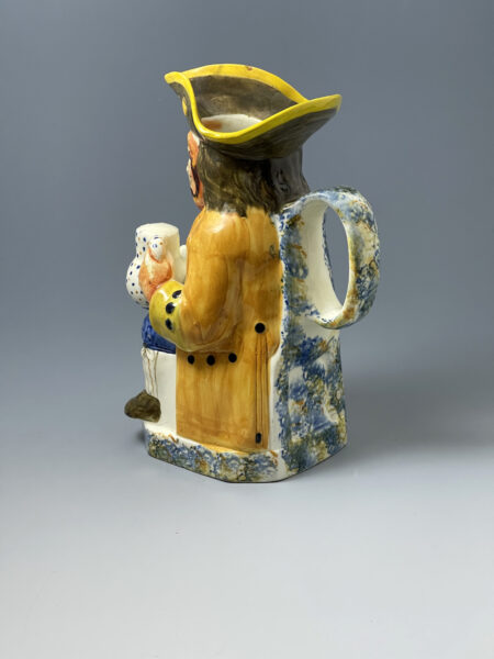 engl;ish prattware pottery toby jug of the collier