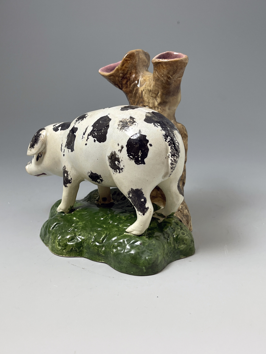 Antique pottery figure of a pig Portobello Pottery Scotland early 19th